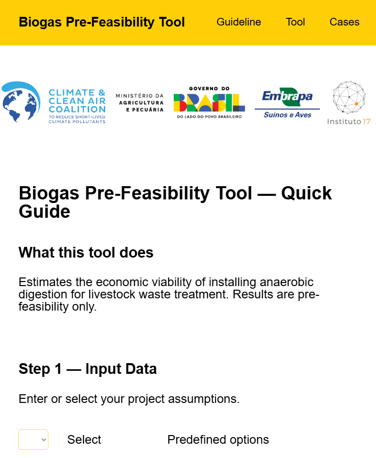 Biogas Pre-Feasibility Tool